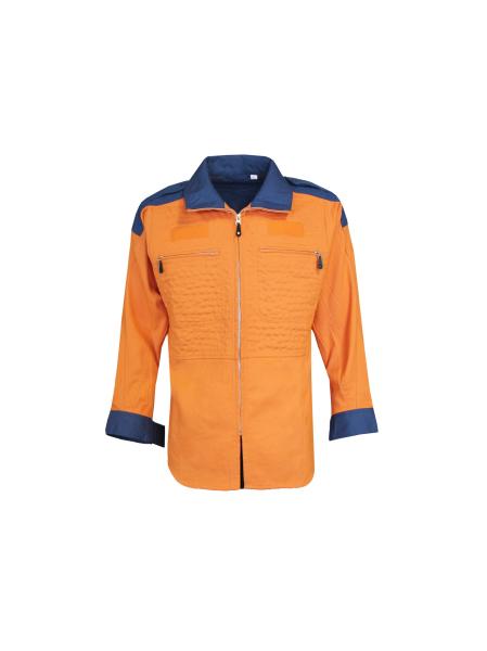 Buy cheap 240GSM Navy Contrast Orange Work Coat 65% Polyester 35% Cotton Twill 2/1 from wholesalers