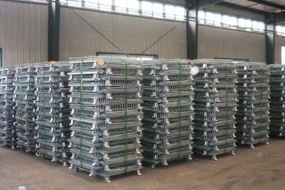 Safety Galvanized Storage Wire Mesh Container Metal Storage Cage For Supermarket