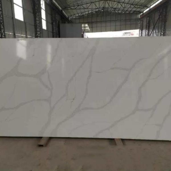 Buy cheap Fish Belly White Artificial Quartz Stone With Flat / Eased Edge from wholesalers