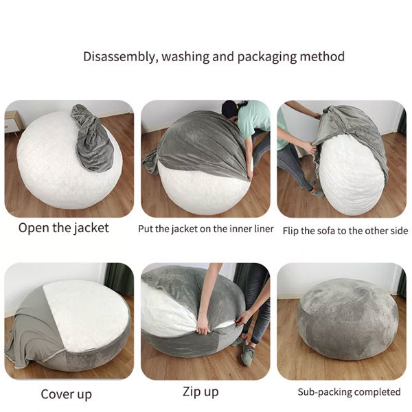 Indoor Home Leisure Sofa Bed Big Bean Bags Living Room Chair Cover