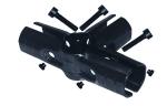 Buy cheap Four Way Black Metal Pipe Joints / Connectors Wear-resisting from wholesalers