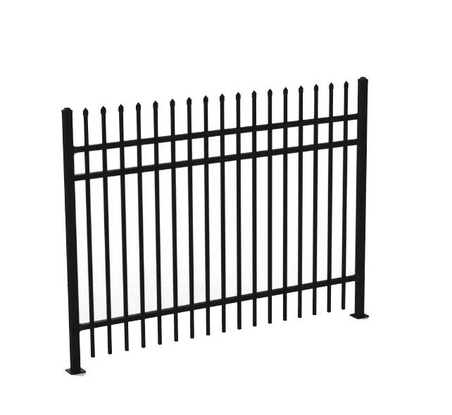 Anti Rust Black 6x8ft Wrought Iron Security Fence For School
