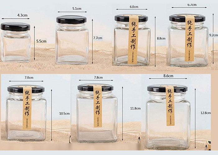 Food Grade Glass Honey Bottles With Metal Lid Eco - Friendly Feature