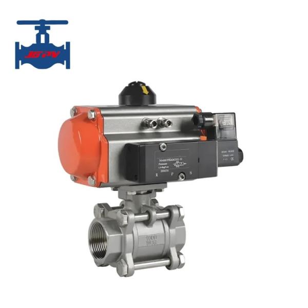 Stainless Steel 304 316 CF8 CF8M Pneumatic Actuator Driven Quick Close Valve 3PC