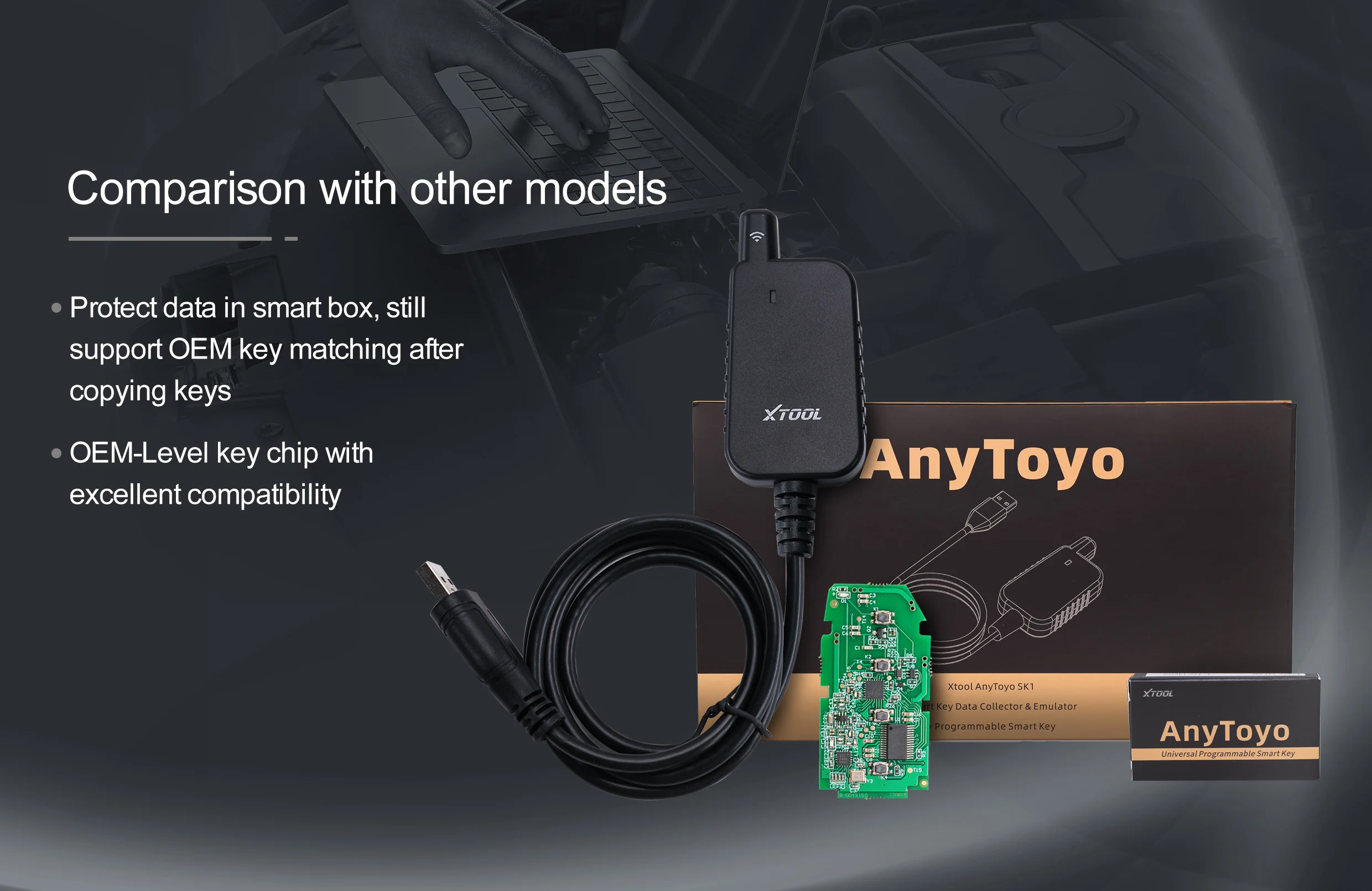 XTOOL AnyToyo SK1 a 8A/4A Smart Key Programming With free Pincode-free Auto Key Coding Works With X100 PAD3 KC501