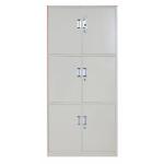Concealed Hinges 6 Door Cupboard Full Height Metal Office Cabinet with aluminium