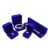 Buy cheap Blue Flocked Jewelry Velvet Box Bracelet / Ring Glossy Varnishing Gift Boxes from wholesalers