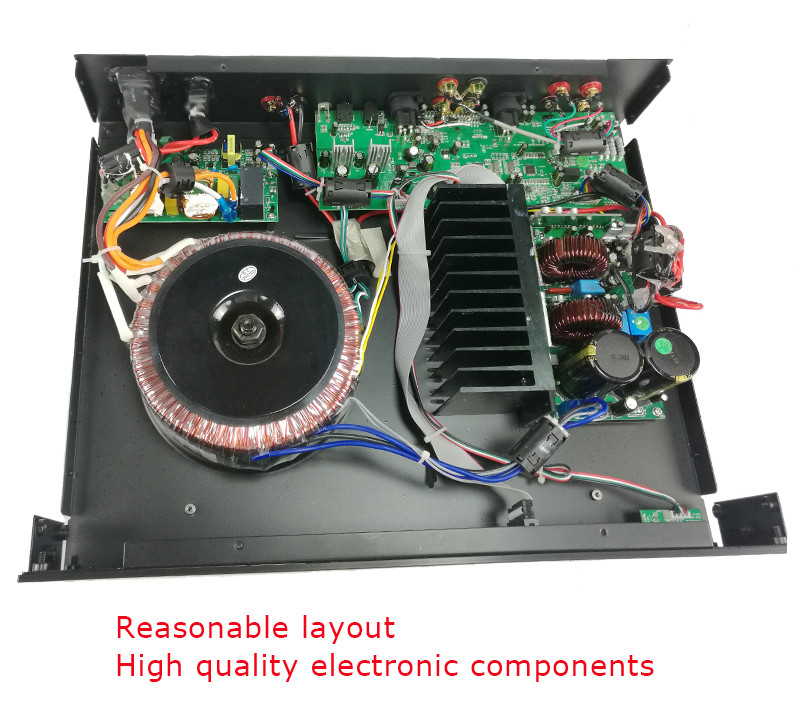 19 Inch Rack Mount Home Audio Subwoofer Amplifier 2U Height DSP Class D Power Amplifier