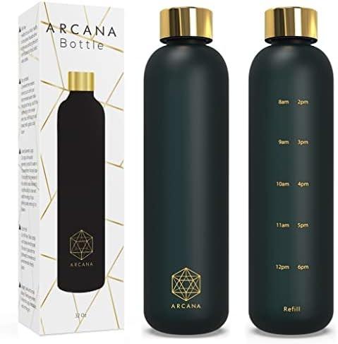 Buy cheap ARCANA Arc Water Bottle With Time Marker - Motivational Water Bottles With Times To Drink - BPA Free Frosted Plastic from wholesalers