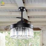 Buy cheap 42 Inch Retractable Ceiling Crystal Fan Light LED With Remote Control from wholesalers