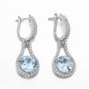 Buy cheap 4.1g Sterling Silver Aquamarine Drop Earrings Circle Sky Blue Topaz from wholesalers
