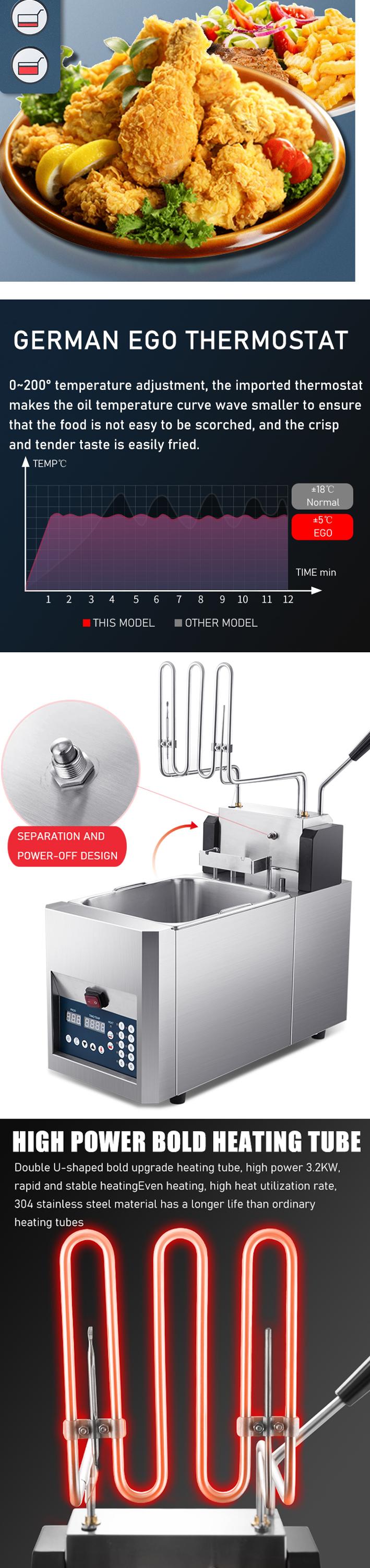 Multipurpose 8L Digital Electric Deep Fryer with Stainless Steel Body and Rapid Heating