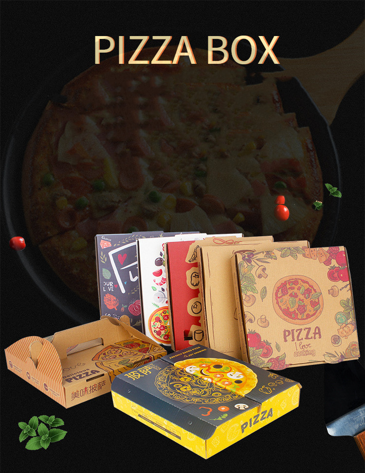 Sustainable Cardboard Foldable Pizza Corrugated Box Food Package OEM