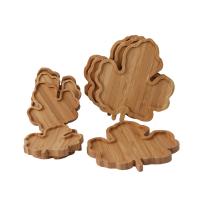 Buy cheap Leaf Shaped Customized Wooden Serving Tray Fruit Snack Bamboo Coaster product