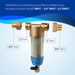 Whole House Water Prefilter for Water Filtration System and Terminal Wading
