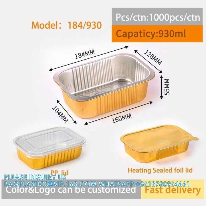 200ml Length 166MM, Sturdy Aluminum Foil Pans With Lids For Cooking, Baking, Reheating, Freezer, Oven, Recyclable