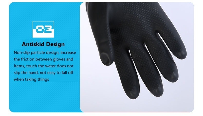 Acid And Alkali Resistant Industrial Gloves Black Rubber Gloves Thickened Chemical Stain And Corrosion Protection Glove