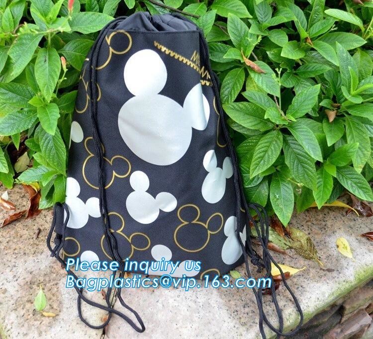 Recycled foldable polyester bag,Custom logo printed basketball backpack 210D polyester printing drawstring bag bagease