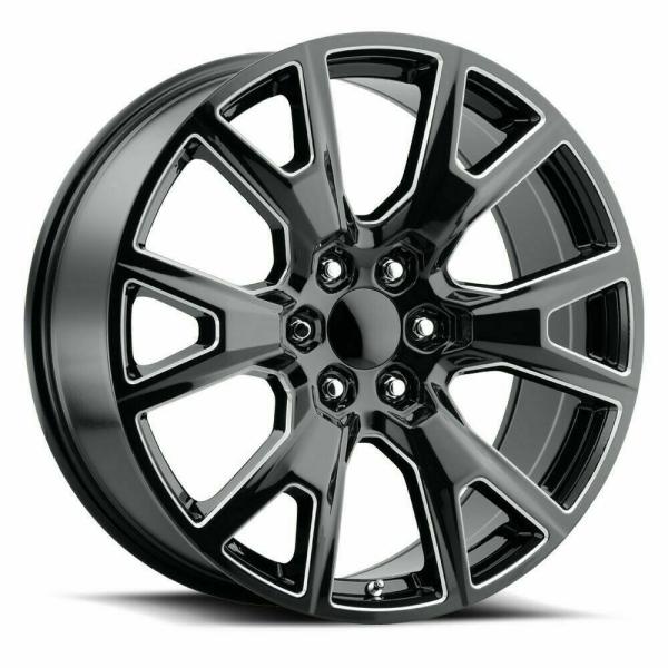 Buy cheap 26 Chevrolet Replica Wheels Black Milled Rims Fit Yukon Sierra Tahoe Silverado from wholesalers