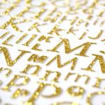 Gold Heart Glitter Vinyl Stickers 2.5mm Die Cut Glitter Stickers For Scrapbookin