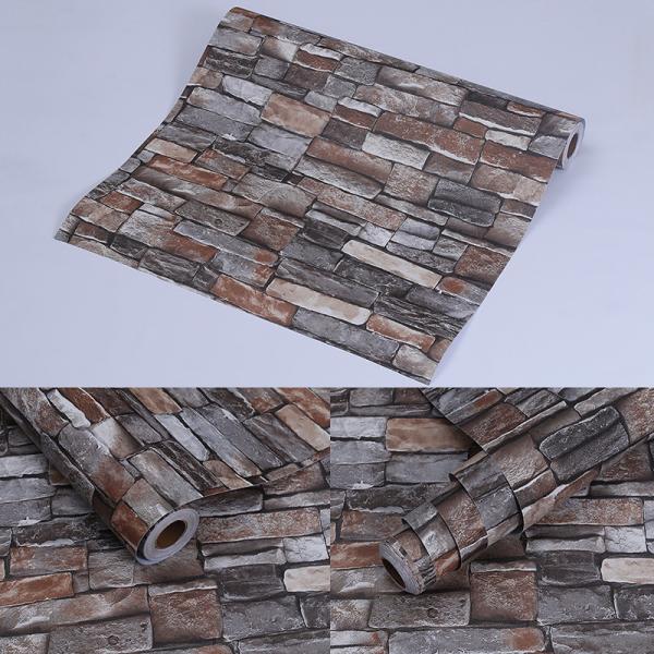 Buy cheap Customizable 3D Embossed Brick Wallpaper OEM 3D Brick Wall Stickers Waterproof from wholesalers