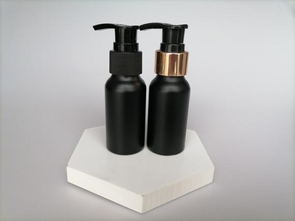 30ml Matte Black Aluminum Pump Dropper Essential Bottle Aluminum Cosmetic