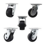 4 Inch Black Solid PP Wheel Swivel Plate Heavy Duty Casters