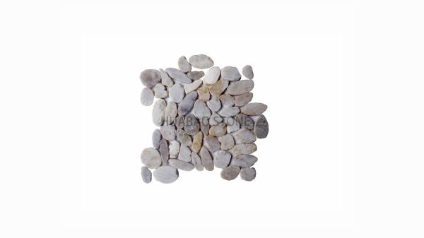 Buy cheap Smooth Cut Grey Pebble Floor Tiles Interlocking For Showers Bathroom from wholesalers