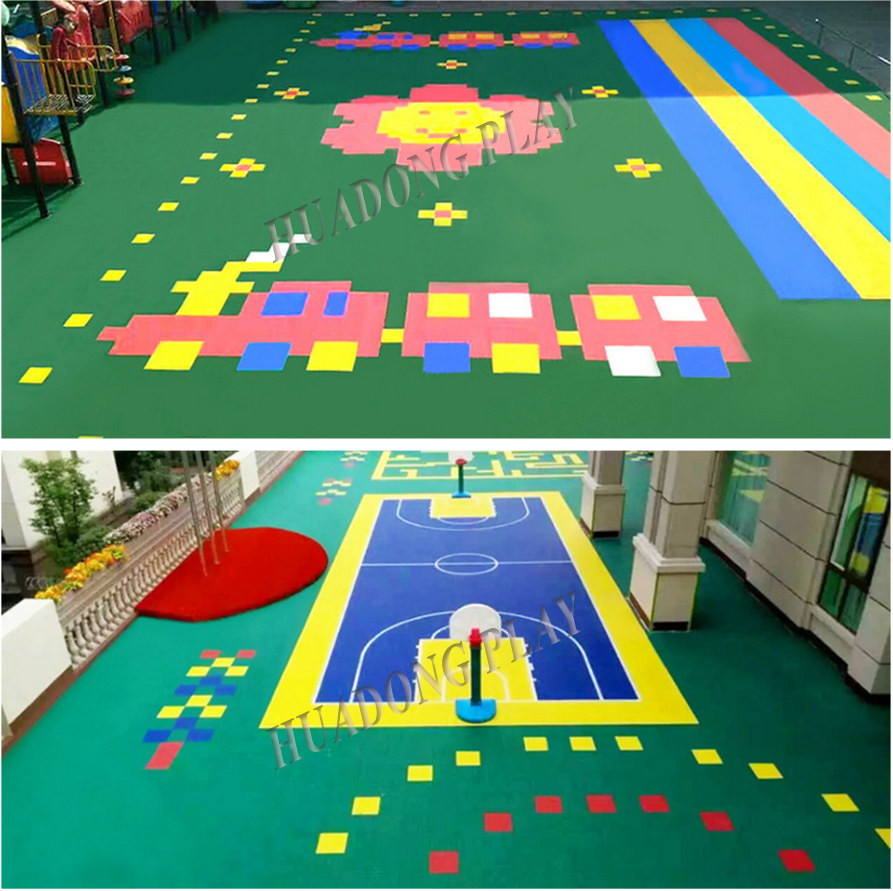 Superior Playground Floor Mats Suspended Sports Interlocking Low Maintainance