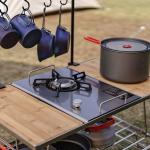 Portable Charcoal BBQ Grill 2 Side Shelves and Customized Outdoor BBQ Equipment
