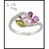 Buy cheap 925 Silver Gemstone Rings For Casual / Party Tourmaline Stone 3-5g Silver Weight from wholesalers