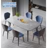 Buy cheap Metal Minimalist Marble Dining Table And Chair Combination Oval Shape from wholesalers