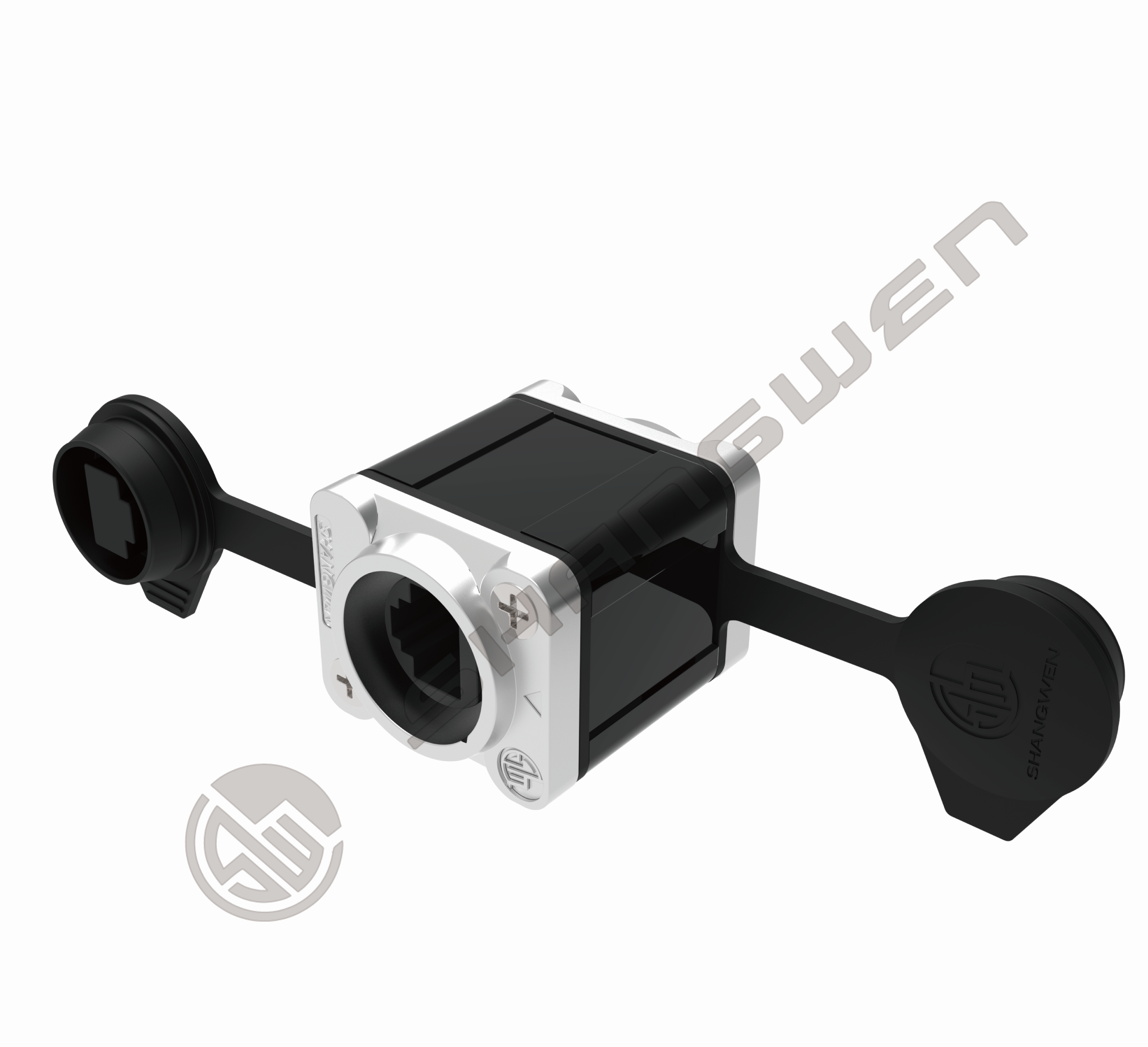 IP65 Waterproof Female RJ45 Connector Ethernet Network Cat5e Coupler Adapter for Power Connection in Outdoor Environments
