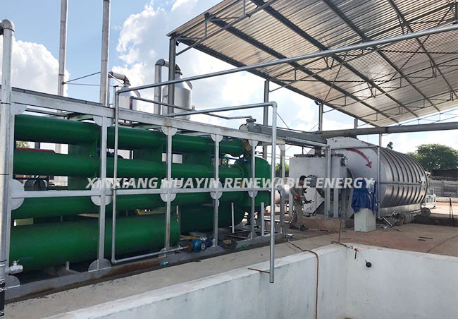 10 Ton Waste Tire Pyrolysis Plant Huayin Waste Plastic To Fuel Converter
