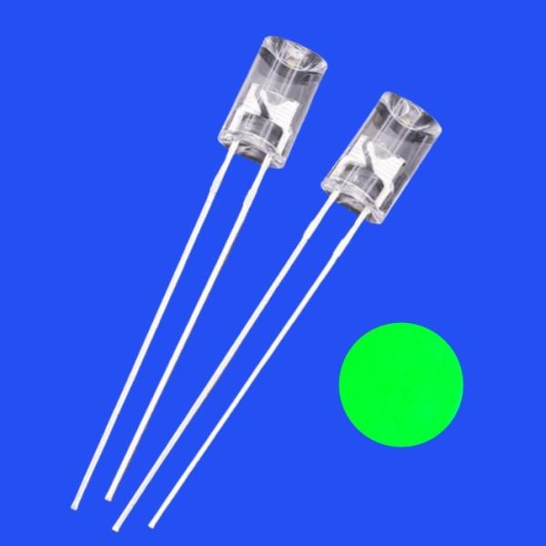 Buy cheap 5mm 1.5Hz 1/12 Duty Cycle 12V Green Color 520nm 6000mcd 90deg Resistor Integrated Flangeless Concave Flashing LED from wholesalers