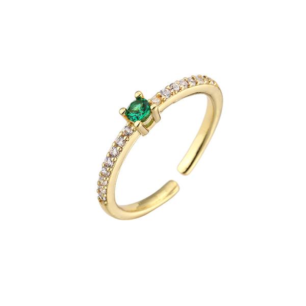 Buy cheap Colorful Gemstone Diamond Bands Rings 18k Gold Plated Adjustable from wholesalers