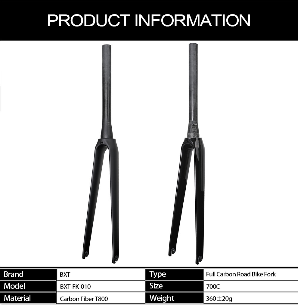 V Brake Full Carbon Road Bike Fork 700C Open QR Axle Matte Black
