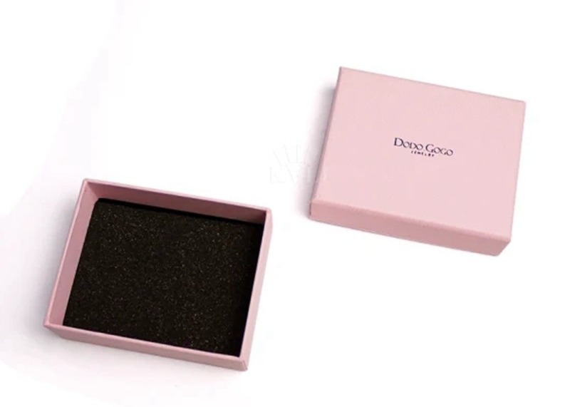 Pink Necklace And Earring Jewelry Gift Box OEM Custom Logo With Sponge