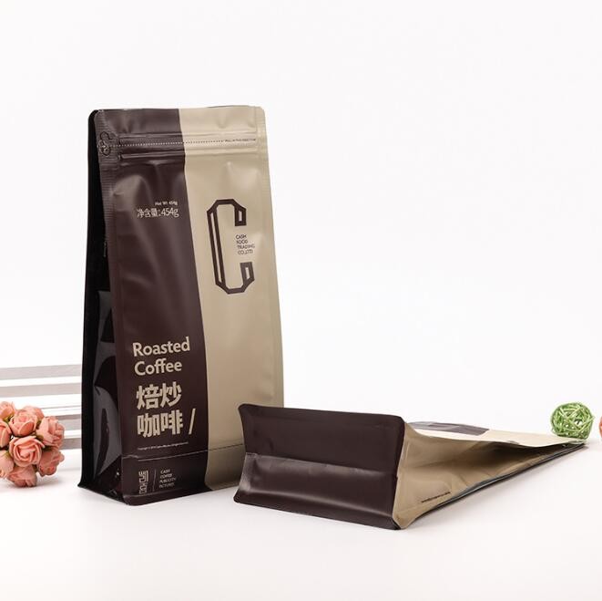 Eco Friendly Coffee Packaging Bags Zipper Stand up Pouch Anti Oxidation Tasteless