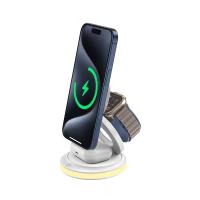 Buy cheap Silicone ABS Magnetic Wireless Charging Station 3In1 Folding 15W product