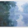 Buy cheap Green Claude Monet Oil Paintings Reproduction Misty Morning on the Seine from wholesalers