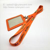 Buy cheap Dye sub printing lanyard with leather badge, dye sub print ribbon with metal product