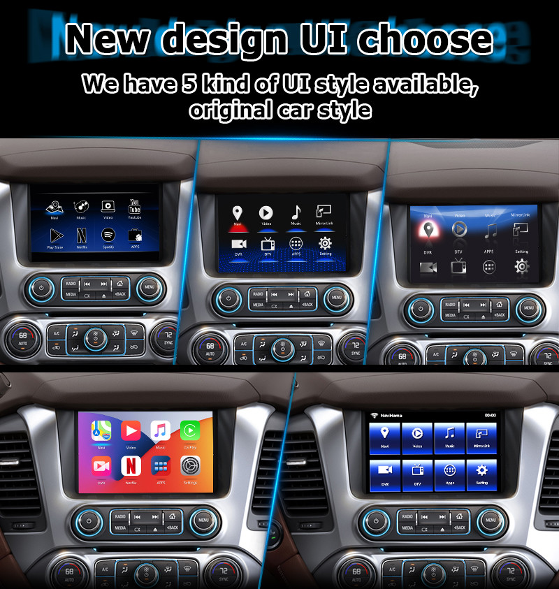 Android auto carplay box interface for Chevrolet Suburban Tahoe with rearview WiFi video