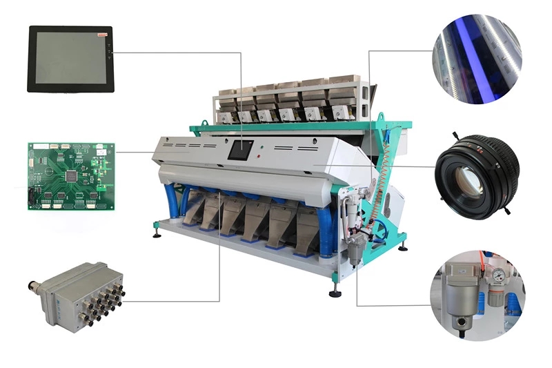 220V 2000W Wheat Processing Machine , Multi Fuction Wheat Color Sorter