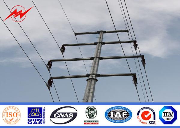 Buy cheap 11kv 12m 3mm thickness Steel Utility Pole for overheadline project from wholesalers