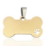 Carved Stainless Steel Dog ID Tags 2cm-6cm SS Dog Tag Black Blue