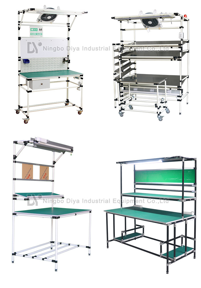 Polished Surface Stainless Steel Mobile Workbench Anti Static Heavy Duty Metal Workbench