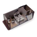 MGO Board Floor and Rock Wool Sandwich Panel Wall Light Steel Villa for Prefab