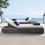 Outdoor Garden Pool Lazy Patio Leisure Chair PE Twisted Vine Lounge Bed for