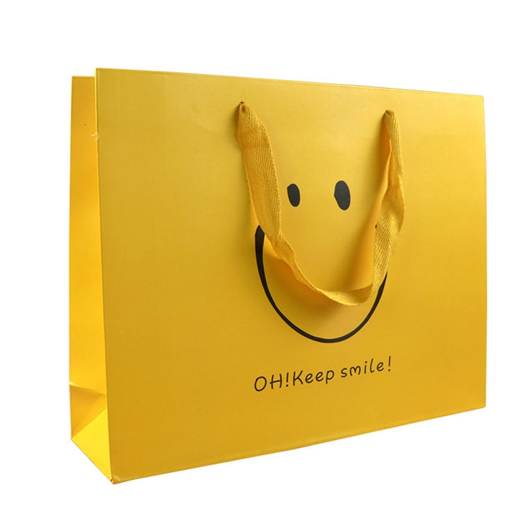 High End Luxury Retail Foldable Colored Cardboard Cute Paper Shopping Bags with Custom Pattern